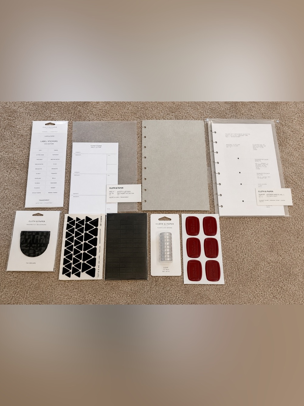 Cloth & Paper Half Letter Bundle | Dashboard Stickers Dividers Discs